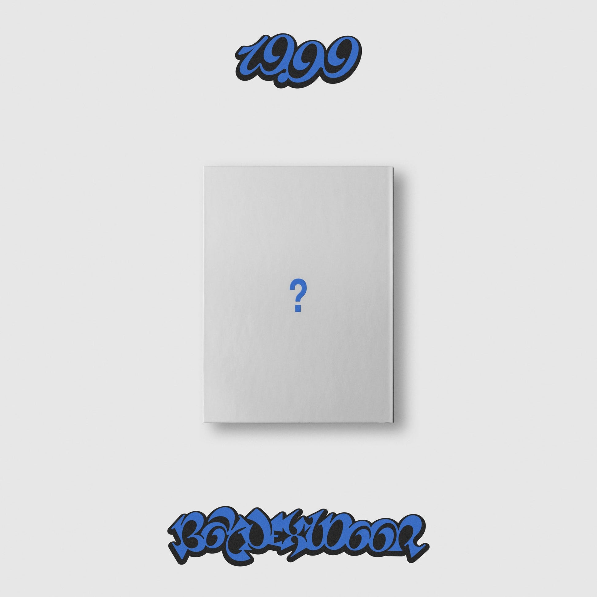 BOYNEXTDOOR album cover: white case with blue question mark and text.