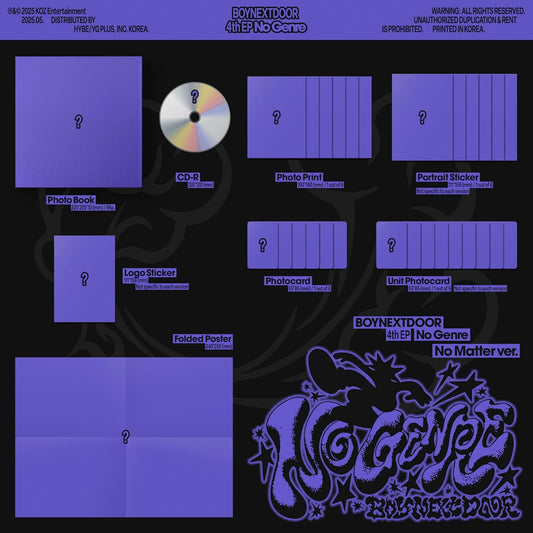 Boynextdoor 4th EP CD packaging with photo book, stickers, and photocards.