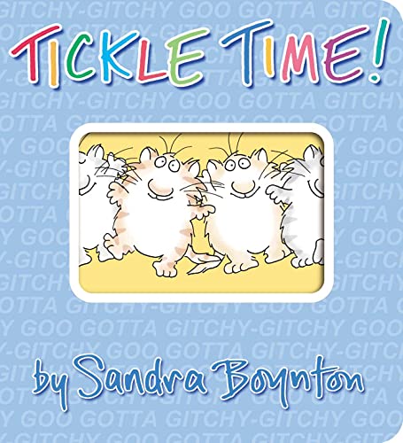 Board book cover with cartoon cats dancing, titled "Tickle Time!