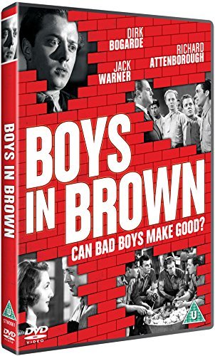DVD case for "Boys In Brown" with red brick design and black-and-white images.