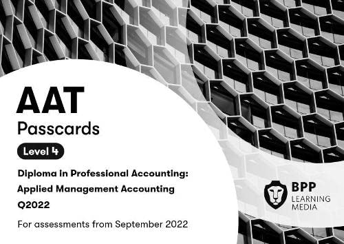 AAT Applied Management Accounting Level 4 Passcards cover with a geometric building background.