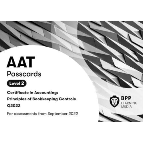 Small booklet with AAT Principles of Bookkeeping Controls study materials and exam prep notes.