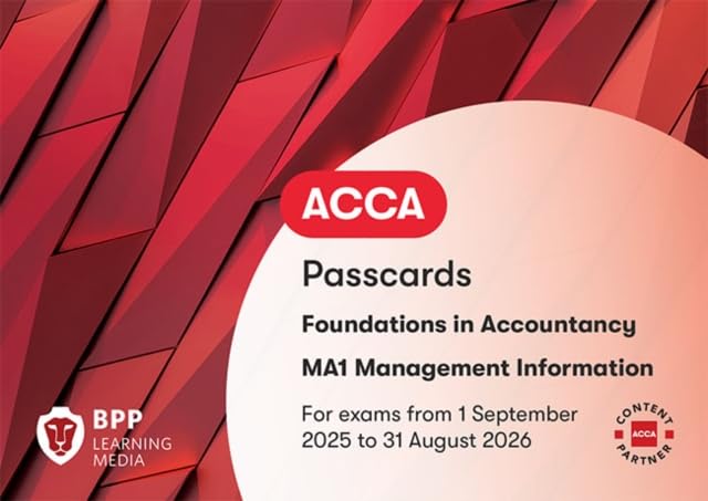 Red and white “FIA Management Information MA1” passcards for accounting exams.