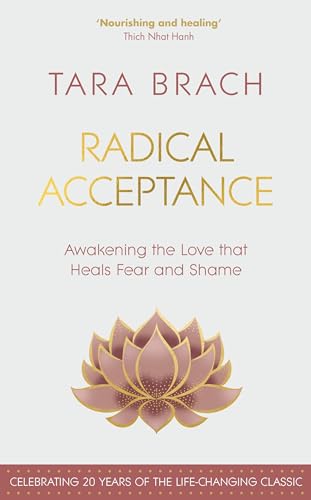 Book cover of Radical Acceptance by Tara Brach featuring a pink lotus flower illustration.