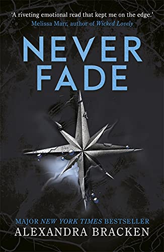 Book cover for “Never Fade” with a star-shaped compass image.