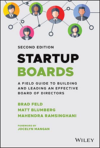 Book cover: "Startup Boards" with illustrated network of diverse faces.
