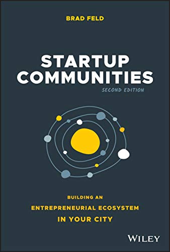 Book cover: "Startup Communities" second edition, with orbital graphic.