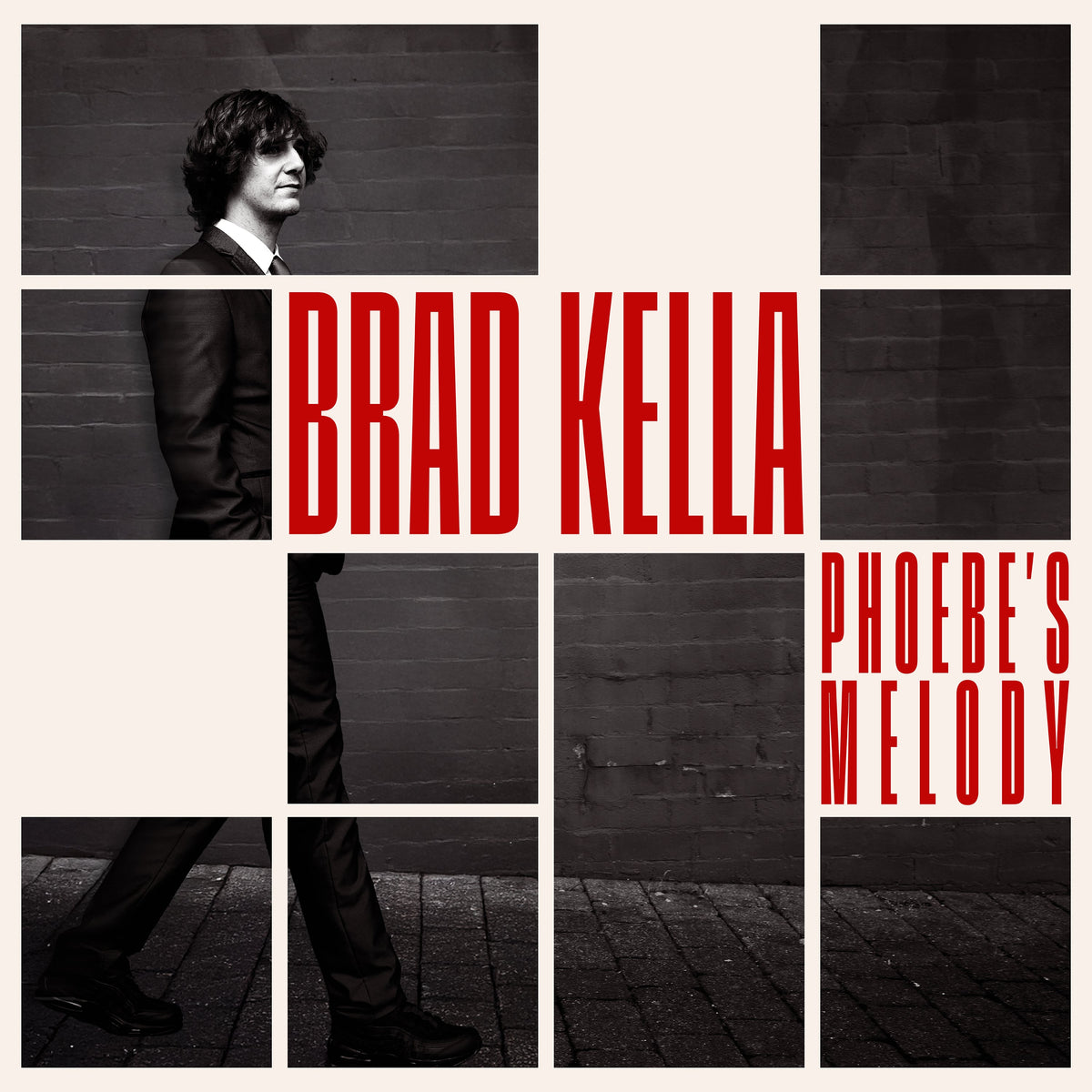 Album cover for Brad Kella’s “Phoebe’s Melody” featuring a portrait and red text.