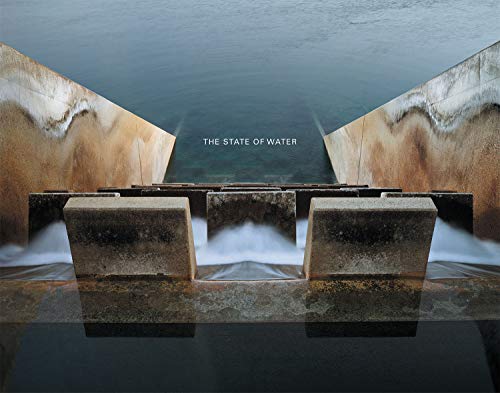 Concrete dam structure with flowing water, book title overlayed.
