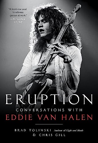 Black and white book cover featuring Eddie Van Halen playing guitar.