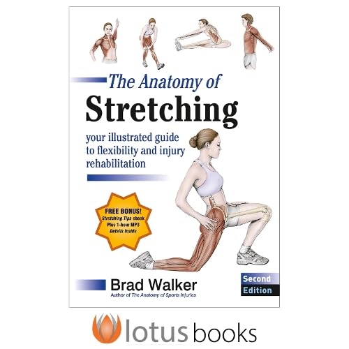 Book cover illustrating a woman stretching, with anatomical drawings above.