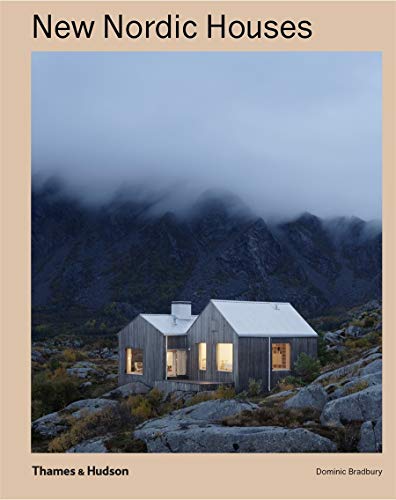 Book cover titled New Nordic Houses showing a modern wooden house in a mountain landscape.