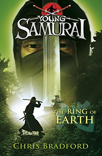 Book cover featuring a samurai silhouette and a large masked face with a sword.