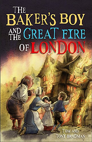 Book cover depicting a fire in 17th-century London and fleeing figures.