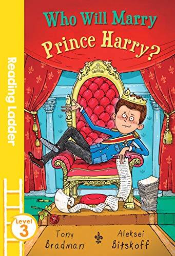Book cover: Prince Harry illustrated on a red throne, reading letters.