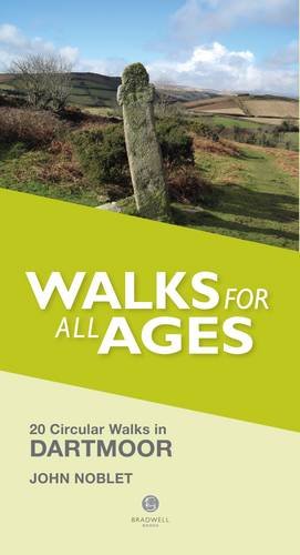 Book cover: Dartmoor landscape with stone marker, title "Walks for All Ages".