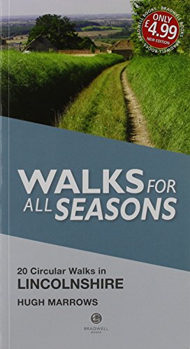 Book cover showing a dirt path through grassy fields with title Lincolnshire Walks for All Seasons.