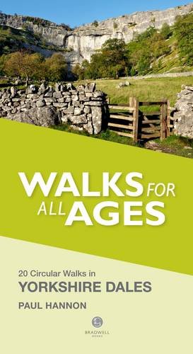 Book cover: Yorkshire Dales walks with stone wall and hillside scene.