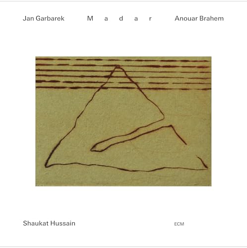 Album cover for "Madar" by Brahem/Garbarek/Hussain, featuring a sketched mountain.