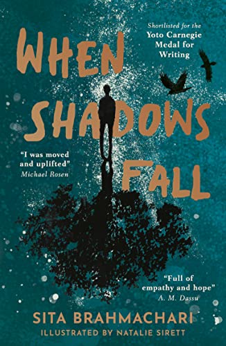 Book cover featuring a silhouette of a person standing above a tree-shaped shadow.