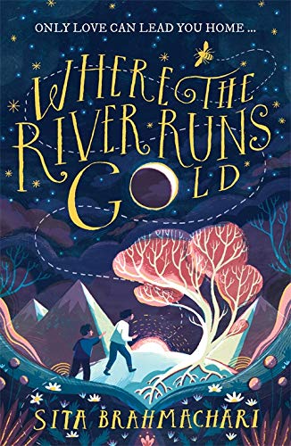 Book cover showing two children walking toward a glowing tree under a starry sky.