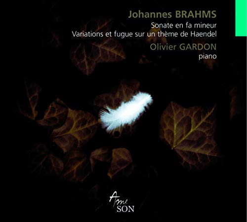 CD cover: Brahms sonata and Handel variations, pianist Olivier Gardon.