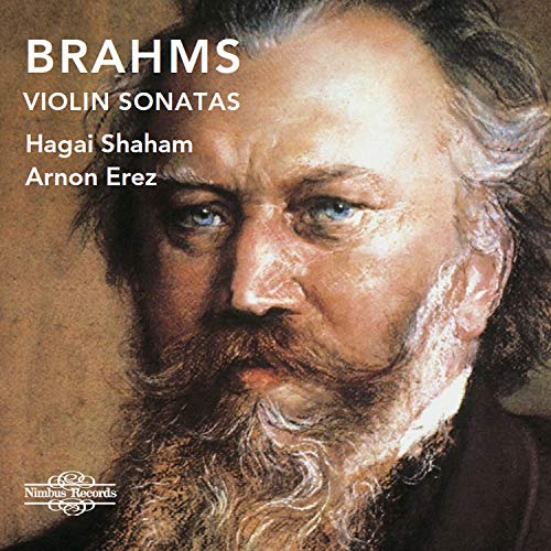 CD cover featuring a portrait of Johannes Brahms with white text and a logo.