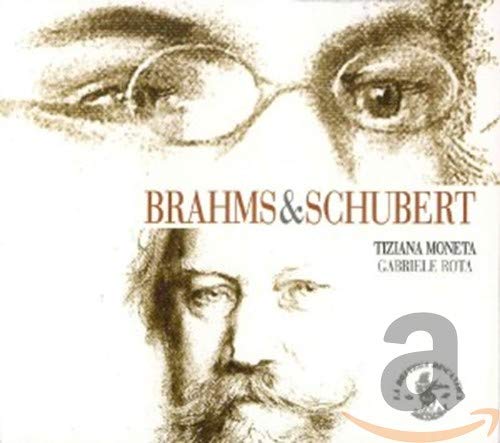 CD cover featuring sketched portraits of composers Brahms and Schubert.