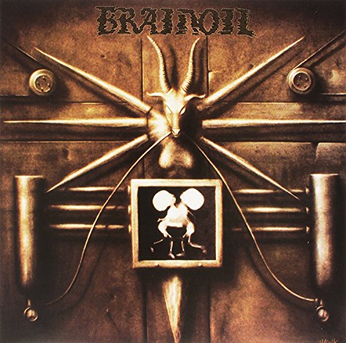 Album cover featuring a metallic goat head above an X-ray of conjoined twins.