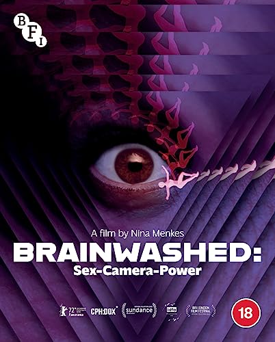 Blu-ray cover for “Brainwashed” featuring an eye and silhouetted figures.