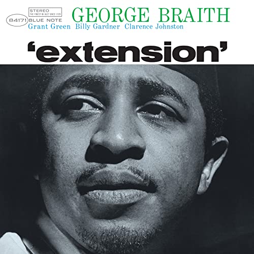 Close-up portrait of George Braith on the album cover “Extension”.