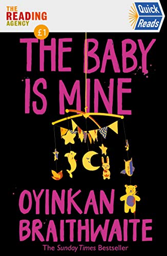 Book cover: "The Baby Is Mine" with a mobile of colorful toys.
