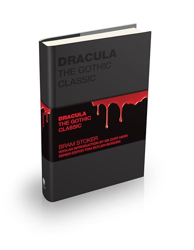 A black book titled Dracula: The Gothic Classic with red blood-drip graphic design.