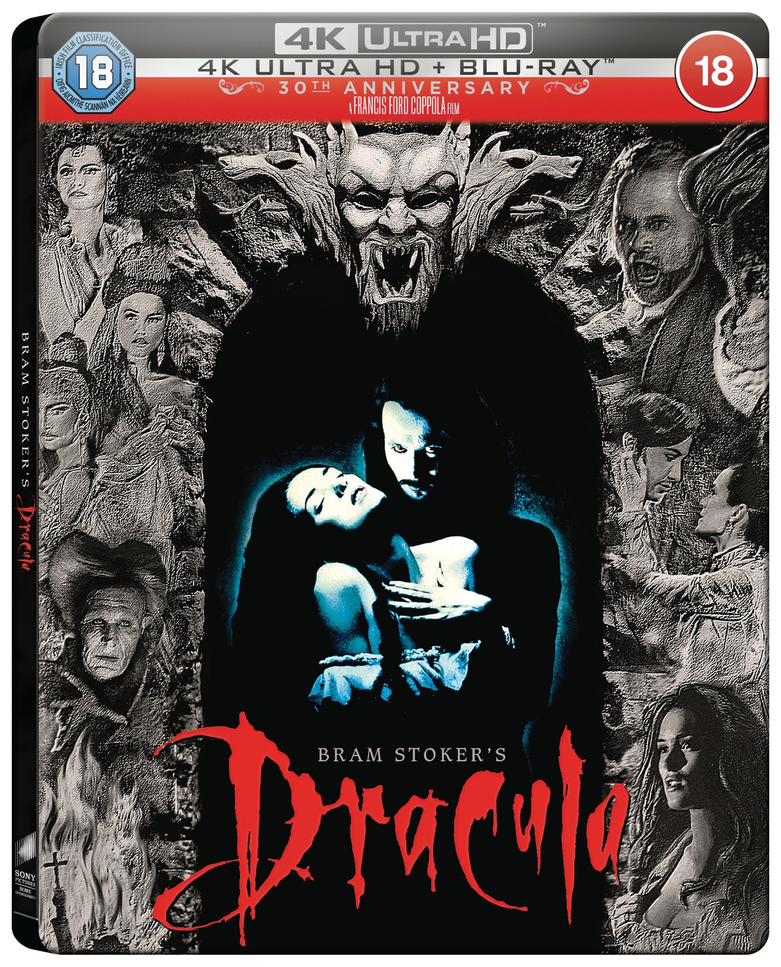 “Bram Stoker’s Dracula” SteelBook Blu-ray cover with Dracula and surrounding faces.