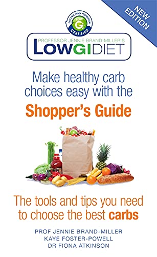 Book cover for Low GI Diet Shopper's Guide featuring a paper grocery bag of food.