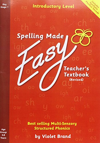 Red "Spelling Made Easy" introductory level teacher textbook with phonics examples.
