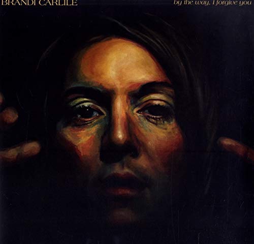 Oil painting style portrait of Brandi Carlile against a dark background.