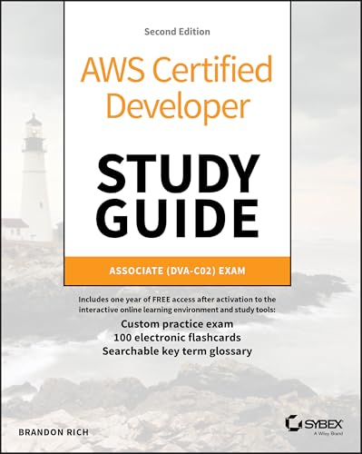 Book cover: "AWS Certified Developer Study Guide" with lighthouse image.