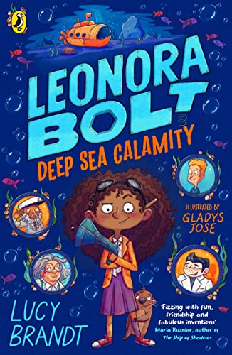 Book cover: girl with telescope, submarine, and underwater scenes.