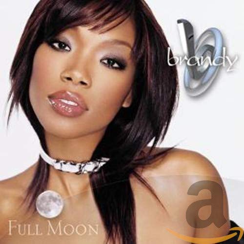 Brandy’s “Full Moon” CD cover with her portrait and album title.