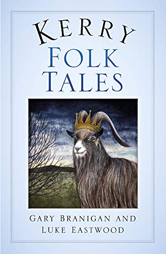 Book cover: “Kerry Folk Tales” with a crowned goat illustration.