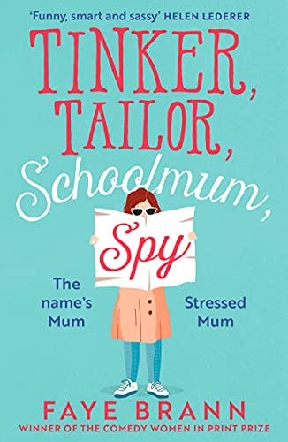 Book cover featuring a woman hiding behind a newspaper on a light blue background.