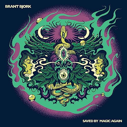 Brant Bjork album cover: psychedelic illustration with snakes, eyes, and faces.
