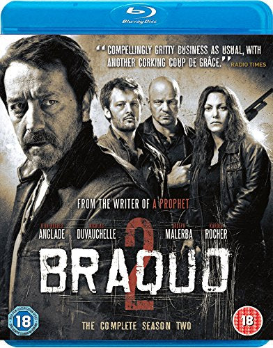 Blu-ray cover for Braquo Season 2 featuring four main cast members in gritty style.