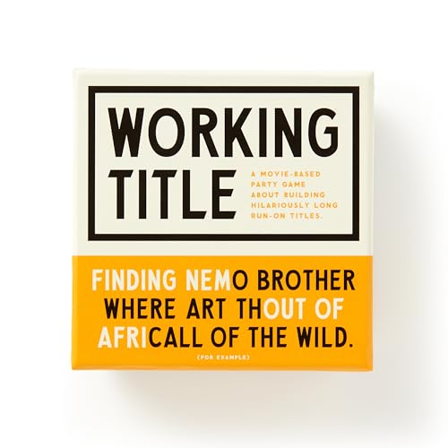 White and yellow box for "Working Title" movie title game.