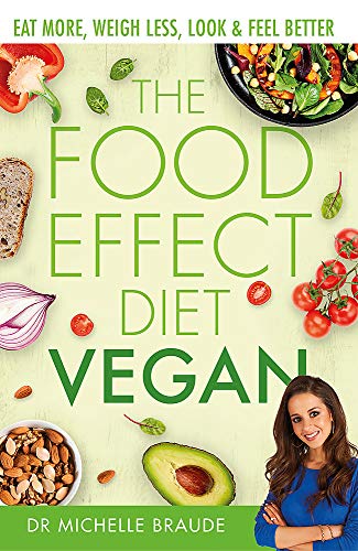 Book cover featuring vegan food and author Dr. Michelle Braude.