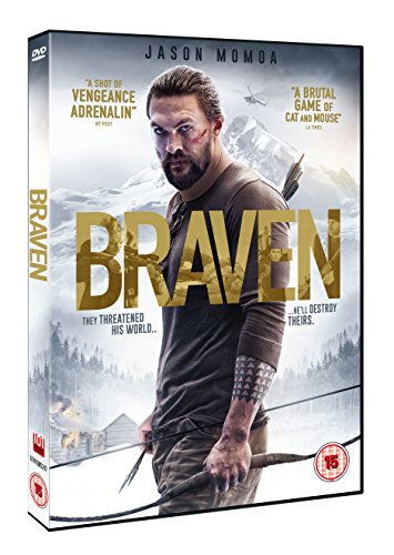 DVD cover for "Braven" featuring Jason Momoa with a bow and arrow.