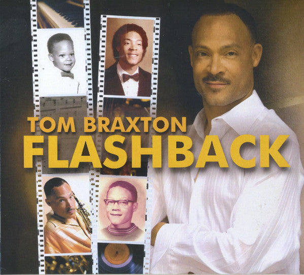 Album cover featuring Tom Braxton with film strips showing photos from his life.