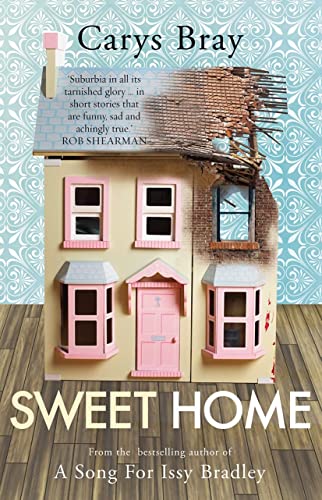 Book cover featuring a pink dollhouse with a damaged side.