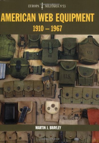 Book cover displaying vintage American military web equipment, 1910-1967.